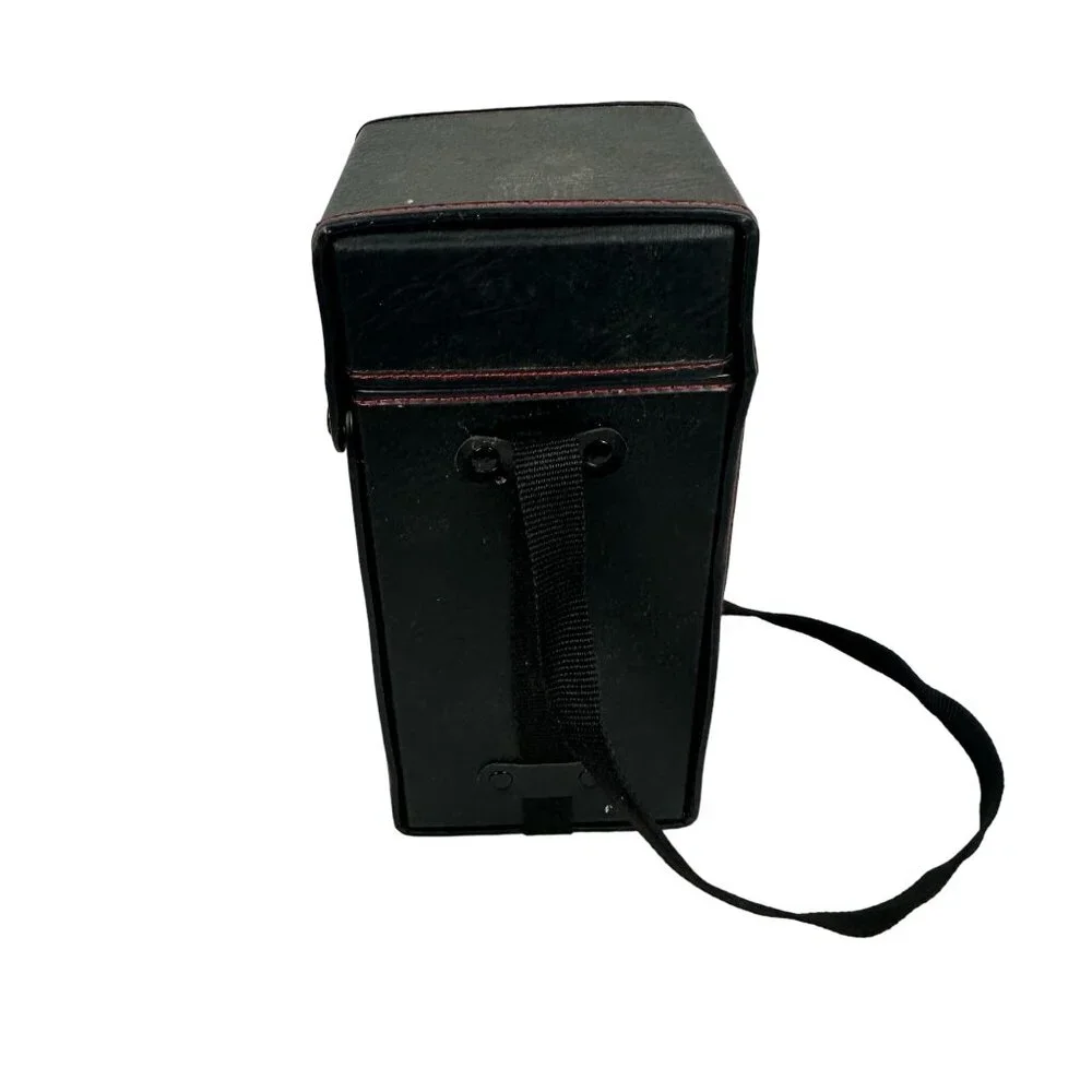 Vintage Sigma Camera Lens Case Black Leather Strap